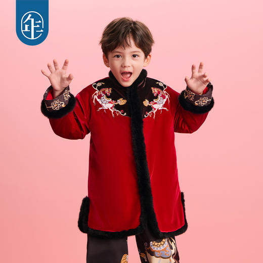 年衣童装云肩唐装冬季新款男女童中式国风加厚锦绣前程云肩唐装 商品图4