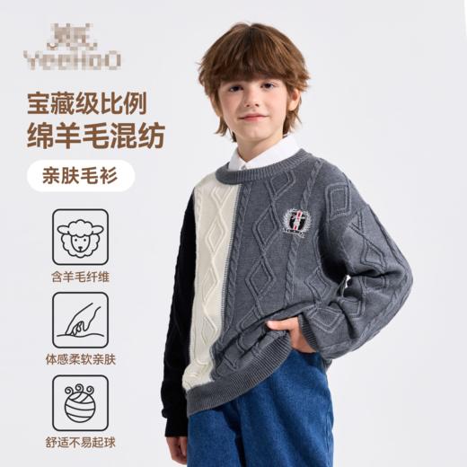【英氏】【经典爱尔兰】【140-175】男童冬款保暖针织毛衫毛衣 商品图0