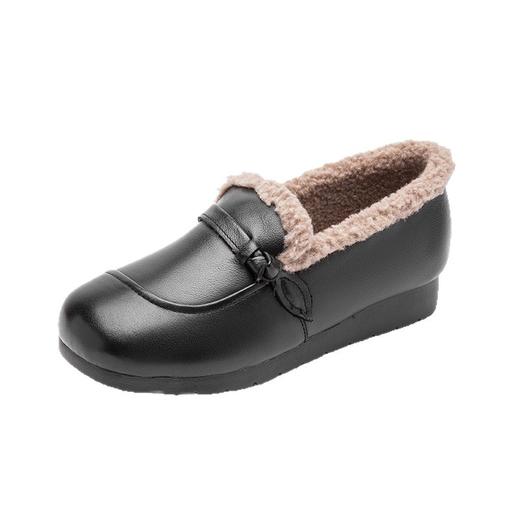 软底毛毛鞋平底休闲，加绒保暖小皮鞋牛筋中老年妈妈棉鞋MLD- 5997 商品图4