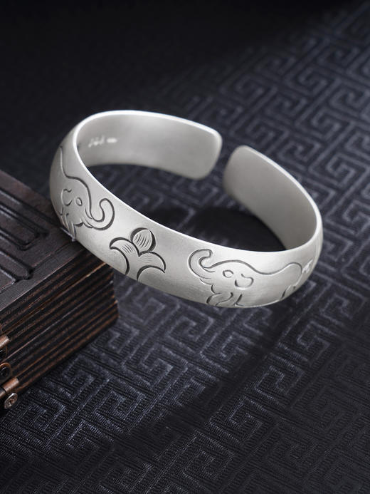 【祝福吉祥】子佩集S999手工银手镯原创设计【55051242】2506 商品图0