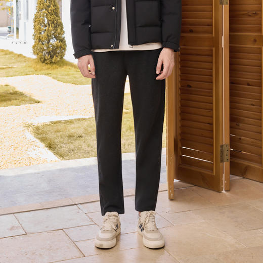 半身缘男裤 冬季舒适时尚休闲宽松呢料休闲裤254201U10330140 商品图0