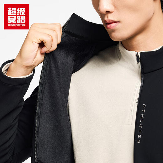 超级安踏经编加绒外套男子秋冬立领上衣休闲通勤夹克152547705U 商品图2