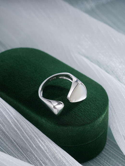 子佩集S925银【心海微光】戒指【JZ-1289】纯银原创2白贝母2502 商品图0