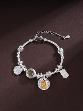 子佩集S925银【神女之护】手链【SL01026】纯银镀金女神钱串腰缠万贯盘缠盘缠2504