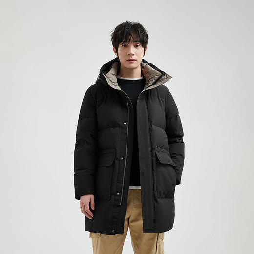 個调冬季加厚中长款男士休闲三防白鸭绒保暖羽绒服6282 商品图1