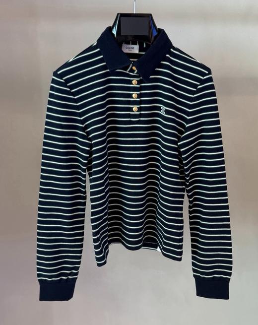 女款条纹长袖polo衫he008 商品图0