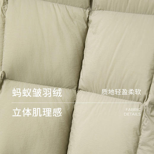 棉仓366615021-【90白鹅绒】褶皱肌理感连帽羽绒服女25秋冬中长款过膝外套 商品图1