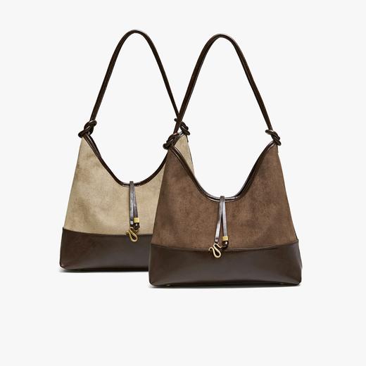 【云粉节】BF楼百思图25冬季新款大容量托特包包时尚反绒麂皮单肩包TY100DX5吊牌价659，现价339 商品图0