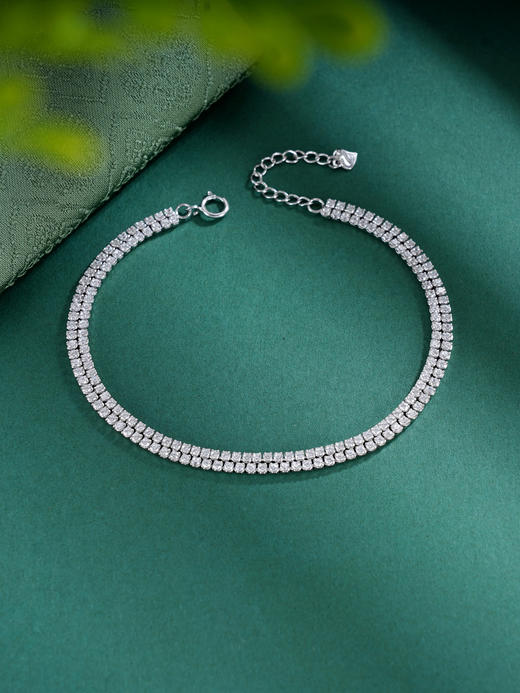 子佩集S925银【清辉静扬】手链【SL070533】纯银时尚双排锆石2507 商品图0