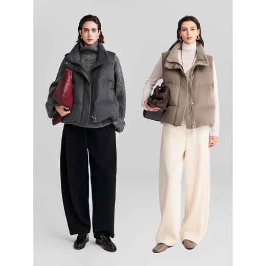 棉仓367699001-【黑标】含羊毛羽绒马甲女25秋冬松弛感无袖90白鹅绒叠穿坎肩 商品图3