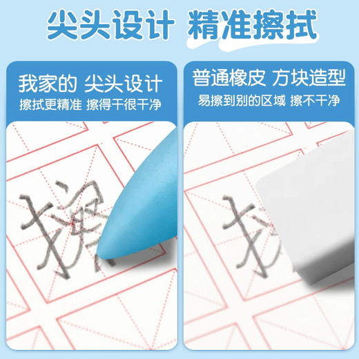 【2盒6支装】奇好 洞洞橡皮擦 马卡龙配色 学习用品铅笔擦 商品图2