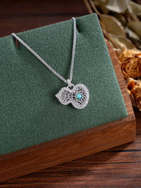 子佩集S925银【福禄结缘】套链【FYL-2056104】纯银时尚葫芦绿松石项链2507