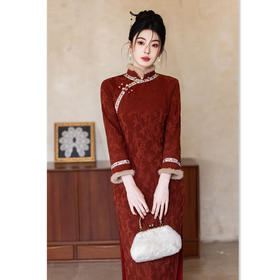 SKY 12668时尚改良加绒旗袍日常可穿