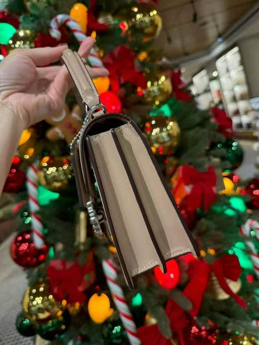 上新折扣1399￥🇺🇸直邮🎄奶茶色老花Coach新款Courtney 水晶扣方盒子包，🉑手提斜挎，水晶盒子包限量发售每年黑五才出一次 商品图2