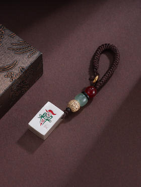 子佩集S999银【发财幺鸡】钥匙扣【ZXFYSK001】纯银麻将原创作品吉言把把胡2507