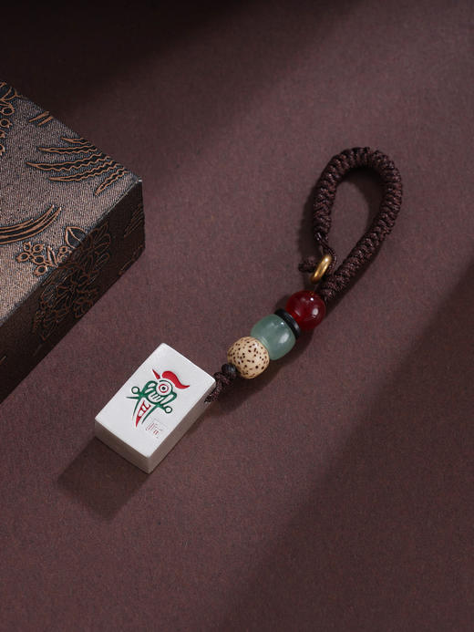 子佩集S999银【发财幺鸡】钥匙扣【ZXFYSK001】纯银麻将原创作品吉言把把胡2507 商品图0