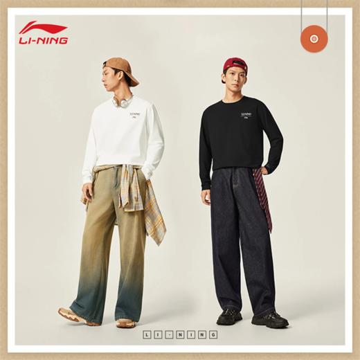 李宁男子冰感舒适吸湿排汗长袖文化衫AHSVC17 商品图2