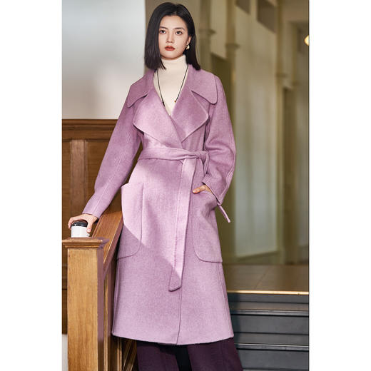 米思阳2025冬装新款欧美风一粒扣保暖双面呢大衣中长款羊毛外套女6354 商品图4