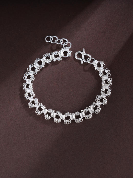 子佩集S990银【清韵雅颂】手链【MXSL009】纯银钱串腰缠万贯小圆环可转动盘缠盘缠2504 商品图0