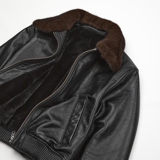 ROMISTUDIO“新西兰雾感小羊皮”拼獭免绒拉贡领皮草 RWCWWG6582 商品图8