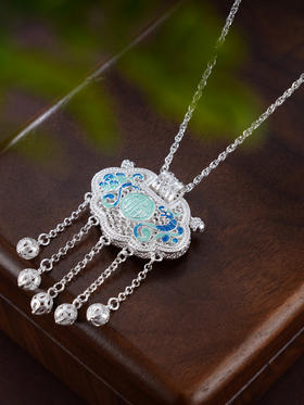 子佩集S990银【幸福印记】吊坠纯银【MXDZ030】珐琅彩锁(不含链)2501