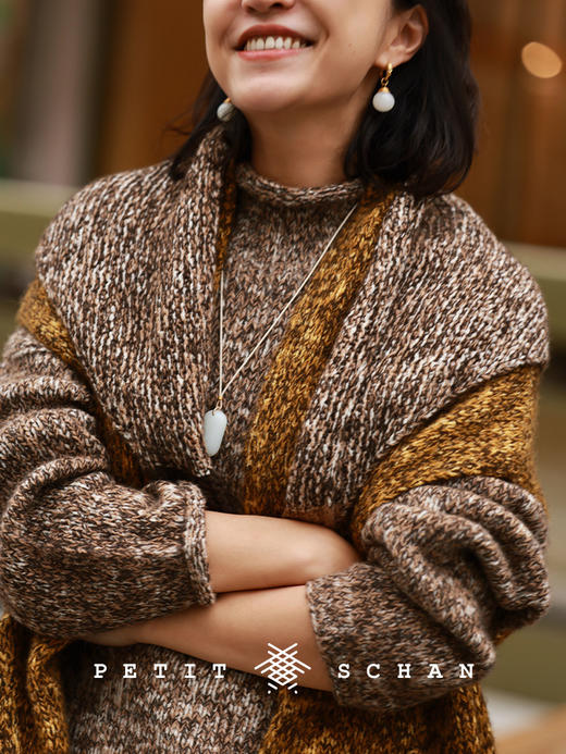 PETIT SCHAN小闪 CLO#925 The Lucky Trio 吉祥三宝 牦牛绒骆驼绒长绒棉手纺纱手编套头毛衣 商品图3