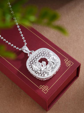 子佩集S990莲开福瑞吊坠【YXYLDZ052】纯银荷花莲花(不含链)2504