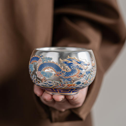 朕的潮代·龙凤对杯茶具礼盒 非遗传承 瓷胎鎏银技艺 胎质细腻 图案精美 馈赠佳品 收藏茗器 商品图7