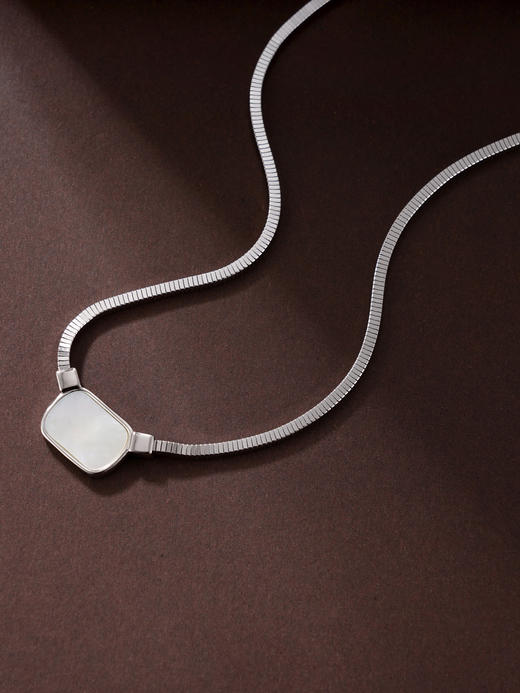 子佩集S925银【静潭】项链纯银【XL-5943】原创2方块2501 商品图5