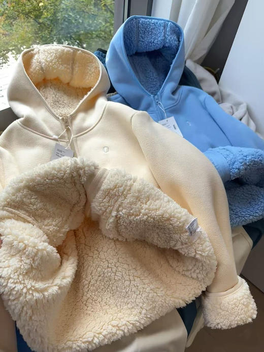 大厂订单！ O+标~男女高密度摇粒绒情侣连帽外套 商品图5