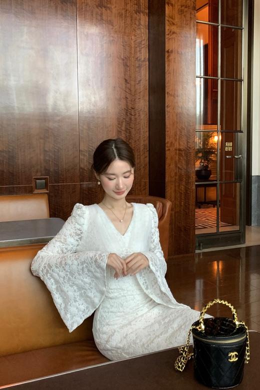 SIA SAYLOR 女神范必备性感V领蕾丝修身连衣裙 21480 商品图1