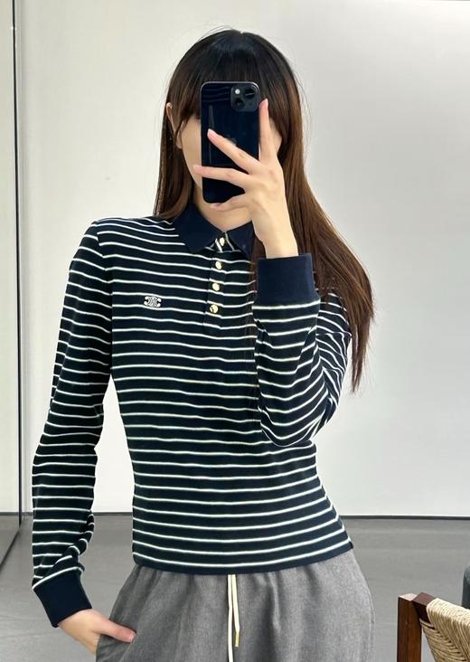 女款条纹长袖polo衫he008 商品图3