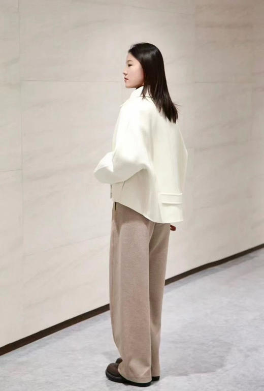 1114-1 高端顾客入 小禾 羊毛羊绒 双面呢 白色短外套 商品图12