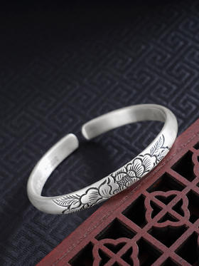 【花气袭梦】子佩集S999手工银手镯原创设计【55011205】2506