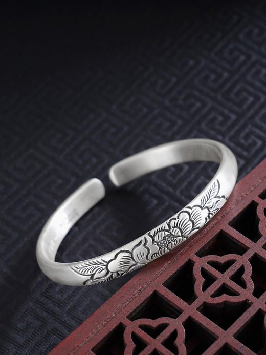 【花气袭梦】子佩集S999手工银手镯原创设计【55011205】2506 商品图0