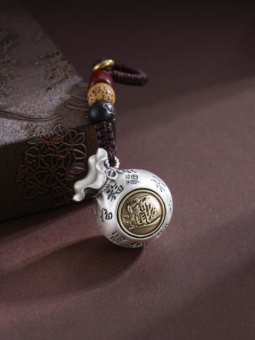 子佩集S999银【年福一年】钥匙扣【YSG734】纯银小摆件-招财进宝可转动2502 商品图0