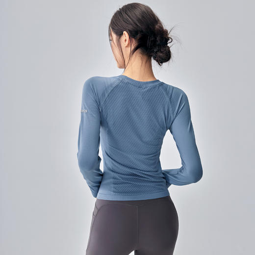 Gymicon能量符号 秋冬无缝圆领上衣运动速干衣女户外修身显瘦运动长袖瑜伽健身服YASY2565 商品图3