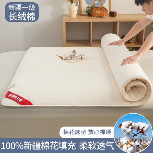 【品牌直发】加倍生活 新疆生态棉花被/床褥垫 新疆棉花填充全棉棉花床垫 棉絮垫子床褥 单人垫被全棉 商品图1