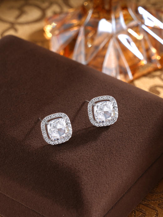 子佩集S925银【濛洄】耳钉【YEH-2018101】纯银时尚方块锆石2502 商品图0