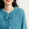 【11/19新品】熙世界慵懒风蓝色厚毛衣短外套女2025秋冬新款蝴蝶结圆领针织开衫 商品缩略图4