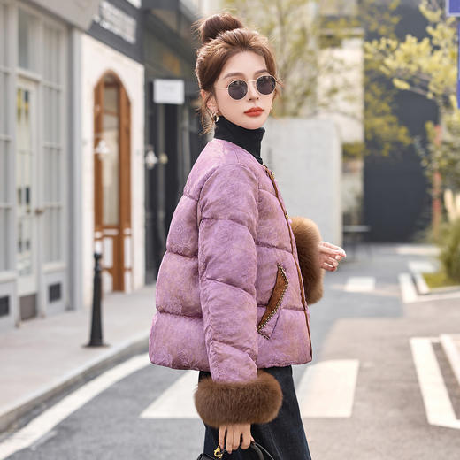 新中式国风提花羽绒服，短款小个子显瘦超好看外套HR-YRX9320 商品图1