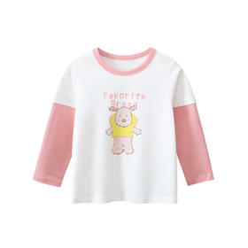 童装秋季新品打底衫假两件儿童长袖T恤女宝宝衣服   27home-HT3111