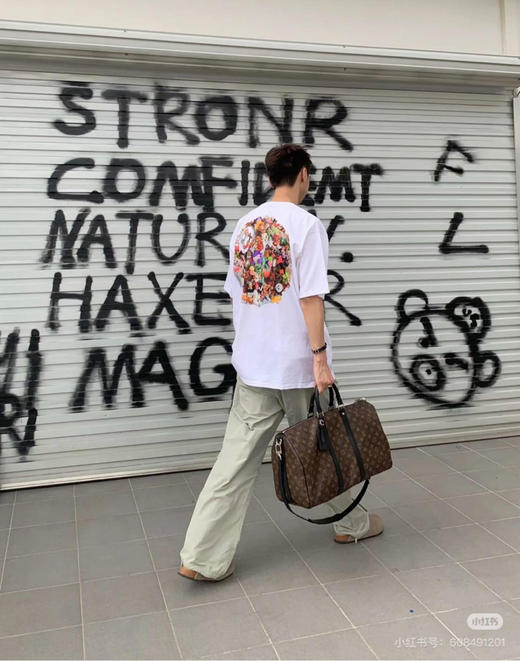 Lv keepall 45 棕色 老花拼黑皮 手提 旅行包 商品图1