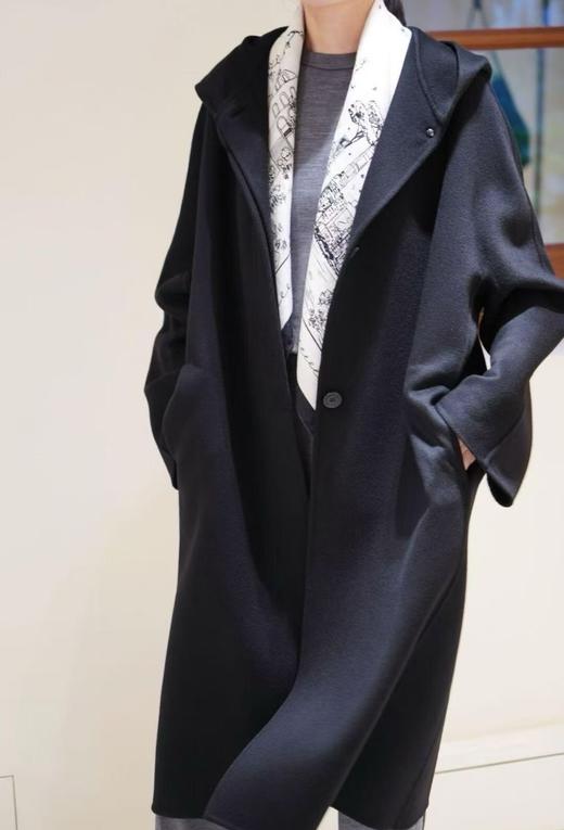 （稀缺货源）火桐hooton 厚全羊绒双面呢连帽及膝大衣外套ZB9090 商品图5