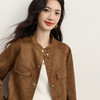 【11/19新品】熙世界高级感仿麂皮绒短外套女小个子立领机车服夹克2025秋冬新款 商品缩略图2