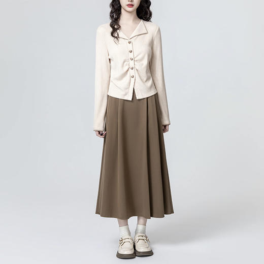 裁缝学苑AQ569V领针织开衫纸样女装新款褶皱翻领短款上衣样板 商品图3