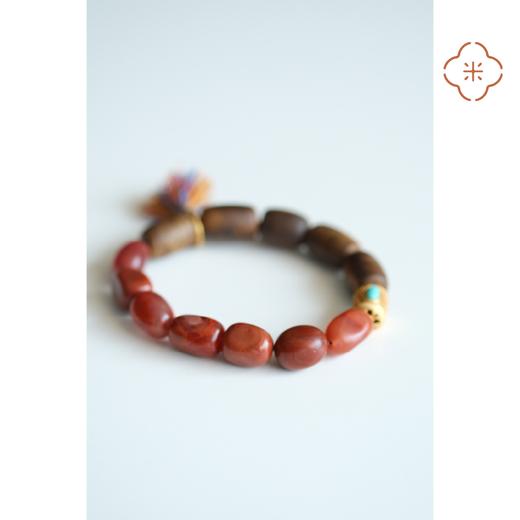 米马饰物 天然奇楠沉香手钏 随形带皮南红与奇楠桶珠带来的和谐 商品图4