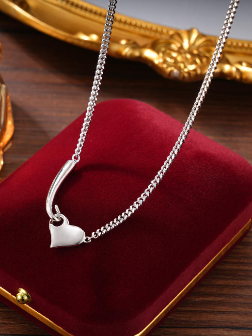 子佩集S925银【向爱靠拢】项链纯银【AE00032】原创2爱心2501 商品图1