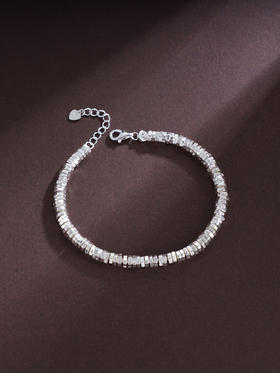 子佩集S925银【浅安时光】手链【SL443】纯银钱串圆环腰缠万贯碎银几两盘缠盘缠2504