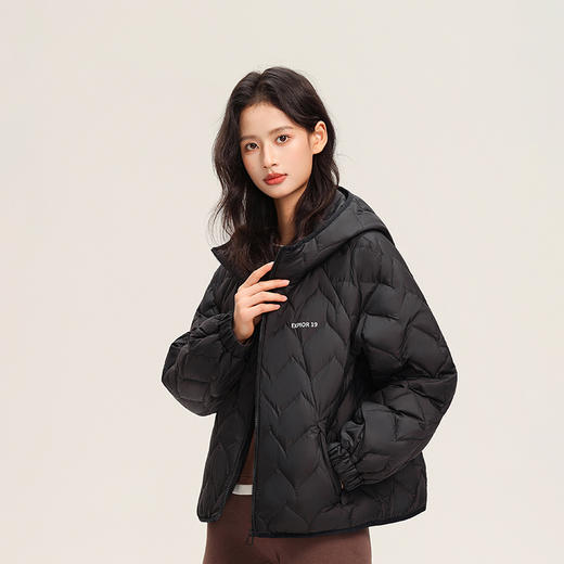 個调轻薄羽绒服女新款短款连帽保暖时尚百搭休闲轻暖冬外套1053 商品图4